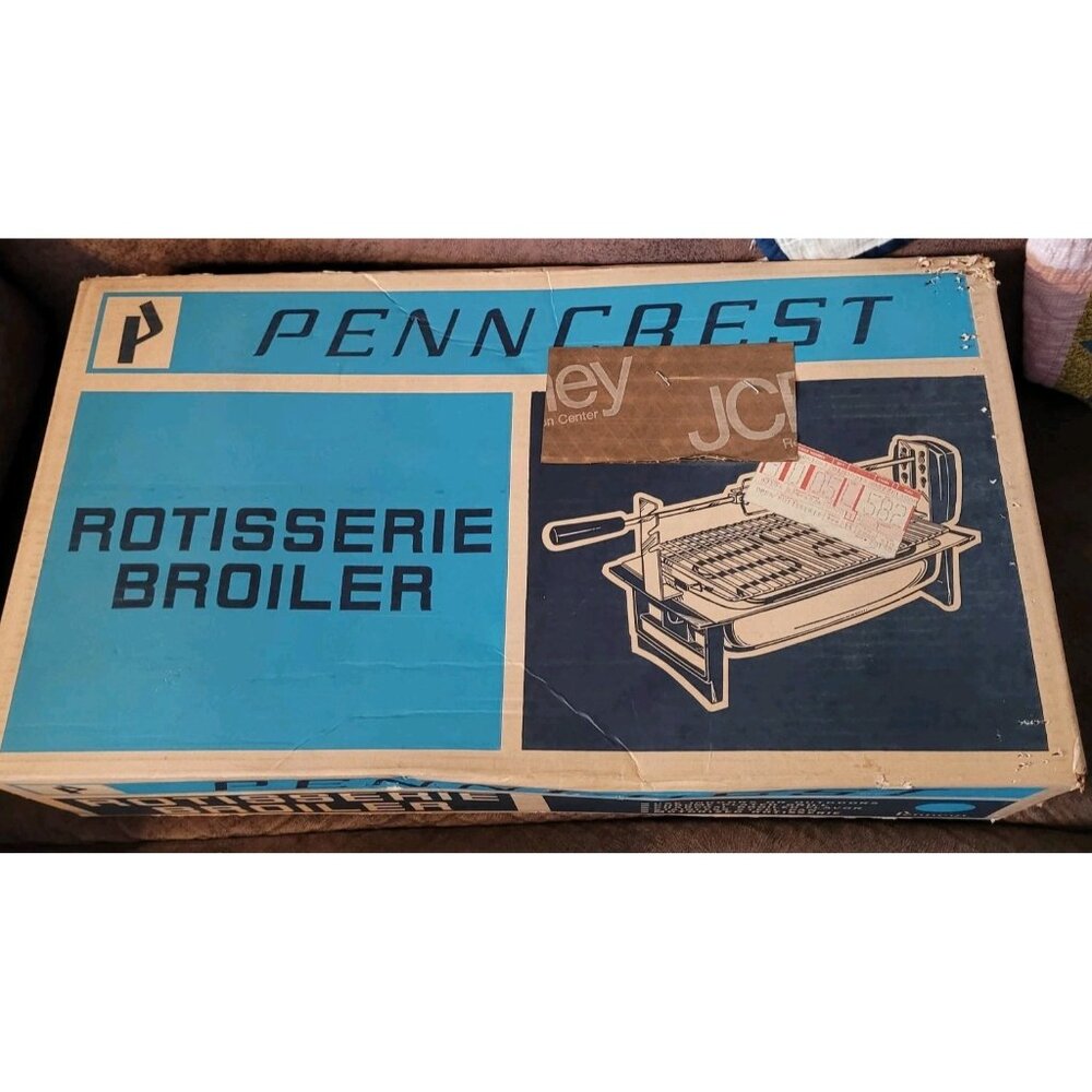 Vintage J.C. Penny Penncrest Indoor Outdoor Rotisserie Broiler Model 3573